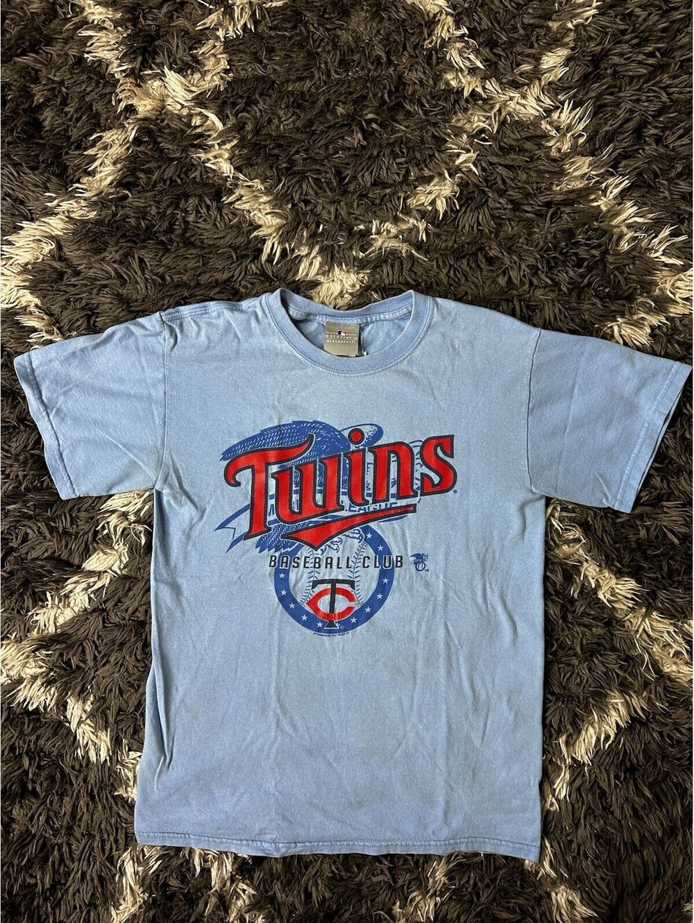 Minnesota Twins MLB Baseball Club Graphic T-Shirt Light Blue Men's Size S